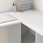 Desk with Shelf White 142 x 102 x 73 cm Engineered Wood