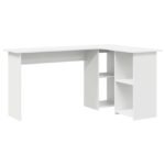 Desk with Shelf White 142 x 102 x 73 cm Engineered Wood