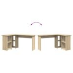 Desk with Shelf Sonoma Oak 142 x 102 x 73 cm Engineered Wood