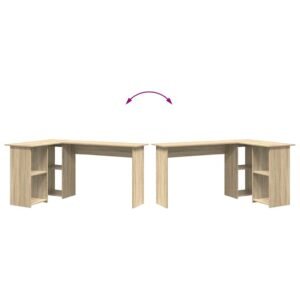 Desk with Shelf Sonoma Oak 142 x 102 x 73 cm Engineered Wood