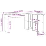 Desk with Shelf Sonoma Oak 142 x 102 x 73 cm Engineered Wood