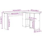 Desk with Shelf Artisan Oak 142 x 102 x 73 cm Engineered Wood