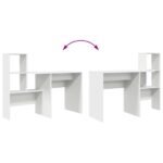 Desk with Shelf White 131,5 x 50 x 106,5 cm Engineered Wood