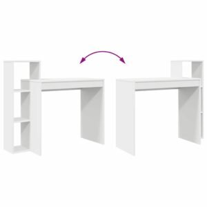 Desk with Shelf White 100 x 40 x 90 cm Engineered Wood
