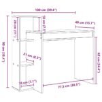 Desk with Shelf White 100 x 40 x 90 cm Engineered Wood