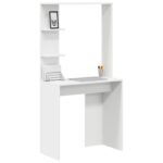 Desk with Shelf White 78,5 x 37 x 154,5 cm Engineered Wood