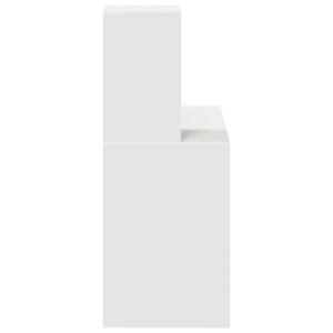 Desk with Shelf White 102 x 50 x 124 cm Engineered Wood