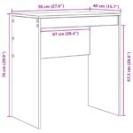 Desk White 70 x 40 x 76 cm