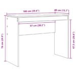 Desk White 100 x 40 x 76 cm