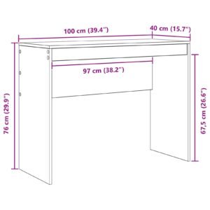 Desk White 100 x 40 x 76 cm