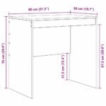 Desk White 80 x 50 x 76 cm