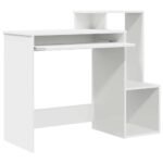 Desk with Drawer White 106 x 41 x 88.5 cm Engineered Wood