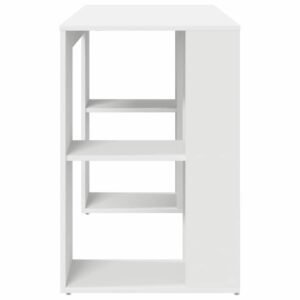 Desk with Shelf White 130 x 50.5 x 75 cm Engineered Wood