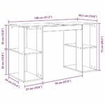 Desk with Shelf White 130 x 50.5 x 75 cm Engineered Wood