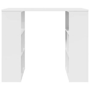 Desk with Shelf White 90 x 50 x 75 cm Engineered Wood