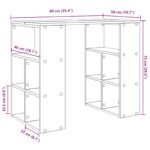 Desk with Shelf White 90 x 50 x 75 cm Engineered Wood