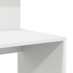 Desk with Shelf White 90 x 48 x 101,5 cm Engineered Wood
