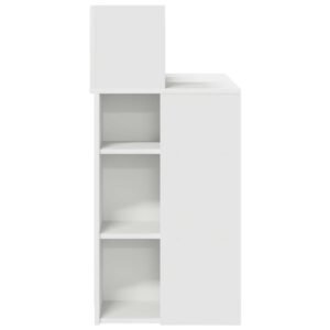Desk with Shelf White 90 x 48 x 101,5 cm Engineered Wood