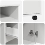 Desk with Wheels White 91 x 50 x 77 cm Engineered Wood