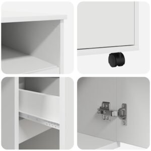 Desk with Wheels White 91 x 50 x 77 cm Engineered Wood