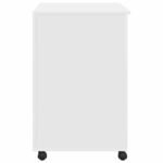 Desk with Wheels White 91 x 50 x 77 cm Engineered Wood