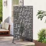 Privacy Screen Black 100 x 50 x 180 cm Steel