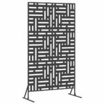 Privacy Screen Black 100 x 50 x 180 cm Steel