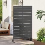 Privacy Screen Black 100 x 50 x 180 cm Steel