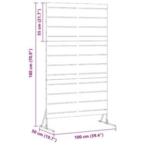 Privacy Screen Black 100 x 50 x 180 cm Steel