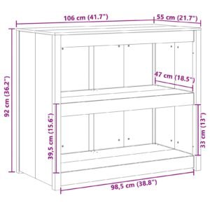 Kitchen Cabinet with Shelf MEPPEL Brown Oak 106 x 55 x 92 cm