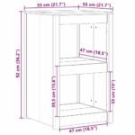 Kitchen Cabinet with Shelf MEPPEL Brown Oak 55 x 55 x 92 cm