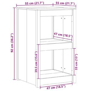 Kitchen Cabinet with Shelf MEPPEL Brown Oak 55 x 55 x 92 cm