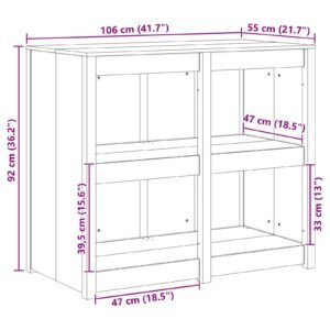 Kitchen Cabinet with Shelf MEPPEL Brown Oak 106 x 55 x 92 cm