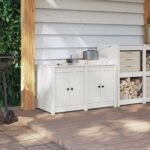 Kitchen Cabinet MEPPEL White 106 x 55 x 64 cm Solid Pine wood