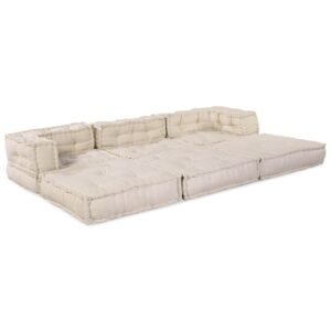 Modular Sofa Unit 3 pcs Cream Fabric