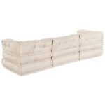 Modular Sofa Unit 3 pcs Cream Fabric