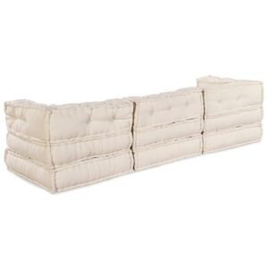 Modular Sofa Unit 3 pcs Cream Fabric