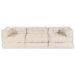 Modular Sofa Unit 3 pcs Cream Fabric