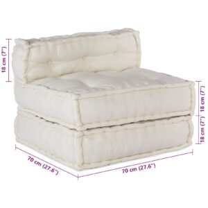 Modular Sofa Unit 3 pcs Cream Fabric