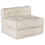 Modular Sofa Unit 4 pcs Cream Fabric
