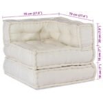 Modular Sofa Unit 4 pcs Cream Fabric