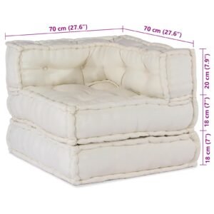 Modular Sofa Unit 4 pcs Cream Fabric