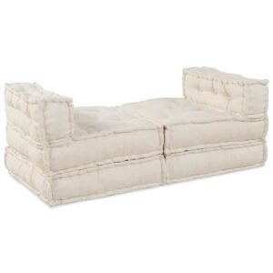 Modular Sofa Unit 4 pcs Cream Fabric