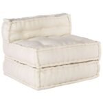 Modular Sofa Unit 4 pcs Cream Fabric