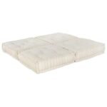Modular Sofa Unit 2 pcs Cream 140 x 70 x 36 cm Fabric