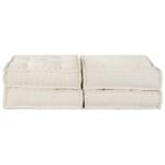 Modular Sofa Unit 2 pcs Cream 140 x 70 x 36 cm Fabric