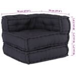 Modular Sofa Unit 2 pcs Anthracite 140 x 70 x 56 cm Fabric