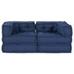 Modular Sofa Unit 2 pcs Indigo 140 x 70 x 56 cm Fabric