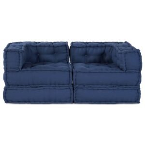 Modular Sofa Unit 2 pcs Indigo 140 x 70 x 56 cm Fabric