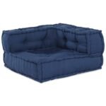 Modular Sofa Unit 3 pcs Indigo Fabric